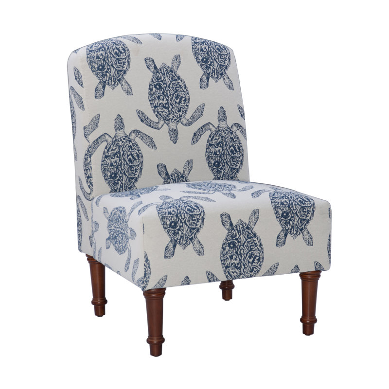 Almyra Coastal Upholstered Slipper Chair with Wood Legs Beachcrest Home